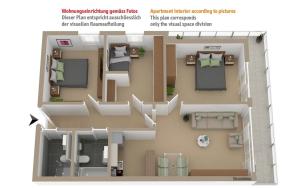 a floor plan of a apartment with a room at Au Réduit 412 in St. Moritz