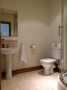 a bathroom with a toilet and a sink at The Cottage in Belford