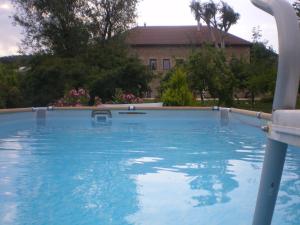 a large swimming pool in front of a building at GITE de la RENAISSANTE in Peyrins
