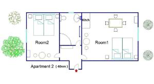 Plán poschodí v ubytovaní Szent Iván Apartman