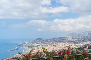 a view of the city of positano and the ocean at Casa Fatima in Funchal