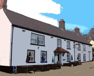 a drawing of a white building with at The White Swan in Hunmanby