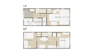 a floor plan and elevation of a house at Origami Residential Suite - Tokyo Asakusa Skytree in Tokyo