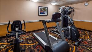 a gym with two exercise bikes in a room at Best Western White Mountain Inn in Franconia