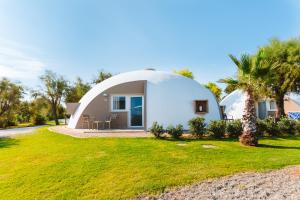 a dome house with a lawn in front of it at Torre Cintola Greenblu Sea Emotions in Monopoli