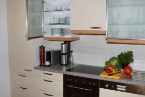 Kuchyň nebo kuchyňský kout v ubytování Ferienwohnung am Winterhaus