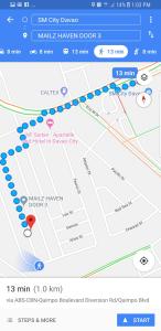 a screenshot of the subway query in google maps at Contemporary cozy 6- 2BR Apartment in Davao City +5 photos