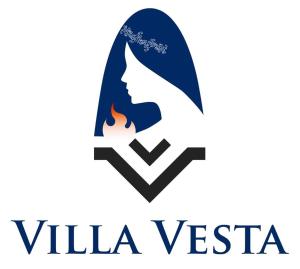 um logotipo de uma mulher de cabelo azul e um coração em Vesta em Sorgono