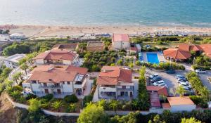 an aerial view of a resort with a beach at Residence Valentina in Balestrate