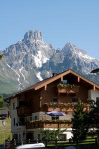 a building with a mountain in the background at Haus Berner in Filzmoos