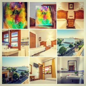 a collage of pictures of a hotel room at Hotel Bonilla in La Barca de la Florida