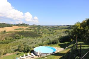 a swimming pool in the middle of a vineyard at Casa di Romano, La Piazzetta in Tavarnelle in Val di Pesa +16 photos