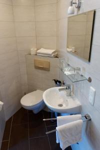 a bathroom with a sink and a toilet at Hotel Haus Sonnschein in Cochem