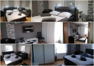 Posteľ alebo postele v izbe v ubytovaní Csabai Apartman