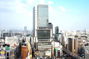 a large city with a tall skyscraper at Shibuya Stay Tokyo A202 in Tokyo