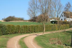 a dirt road leading to a house on a hill at Landhaus Vilmblick in Putbus