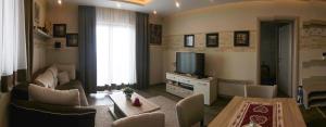 ein Wohnzimmer mit Sofa und Fernseher in der Unterkunft Fabulous Luxury Apartment G7 in Kopaonik