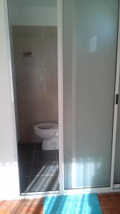 La Cima Alta Gracia في ألتا جراسيا: حمام مع مرحاض وباب زجاجي