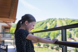 Balkón nebo terasa v ubytování Condos Château-Bromont
