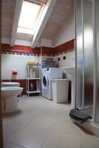 フィナーレ・リーグレにあるMansarda Ivyのバスルーム(洗濯機、シンク付)