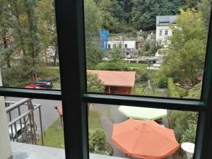 Balkón nebo terasa v ubytování Kurparkstübl Bad Schandau