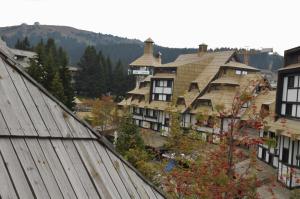 an aerial view of a large wooden house at Apartment Ski Star Konaci in Kopaonik