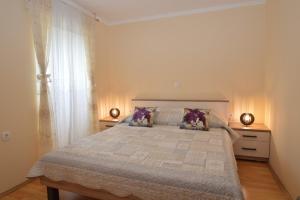 a bedroom with a large bed and a window at Apartment Hrasta in Vrana