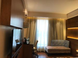 TV a/nebo společenská místnost v ubytování JRD Pride-Business Hotel