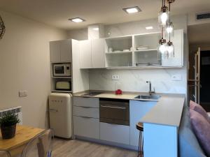 A kitchen or kitchenette at Villa de Plan Apartments&Suites