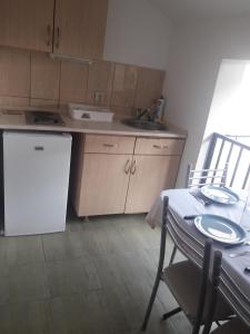 Kuchyň nebo kuchyňský kout v ubytování Apartmani Bugarski