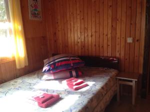 Postel nebo postele na pokoji v ubytování Kotiedzh u Mariny