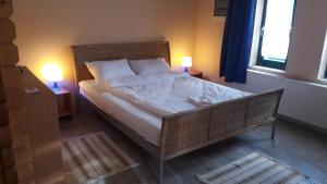 Posteľ alebo postele v izbe v ubytovaní Szalay Villa