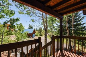 a view from the porch of a cabin at Pine Vista in Pagosa Springs