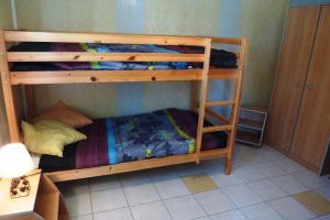 a bedroom with two bunk beds in a room at Les Menoyres in Loubressac +9 photos