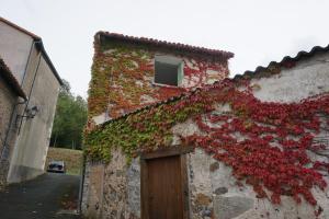 a building with red ivy growing on the side of it at Ivy house in LʼIsle-Jourdain