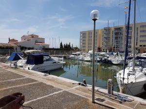 un grupo de barcos atracados en un puerto deportivo en Marina 2, en Roses