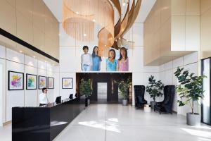 a lobby of a building with a picture on the wall at Art Series - The Chen in Box Hill