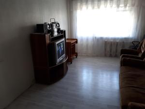 ズラトウーストにあるАпартаменты Полетаева 5のリビングルーム(テレビ、ソファ付)