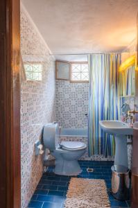 a bathroom with a toilet and a sink at Irini and Petros House in Leonidio