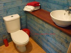 a bathroom with a toilet and a sink at Heartwood in Arbonne-la-Foret