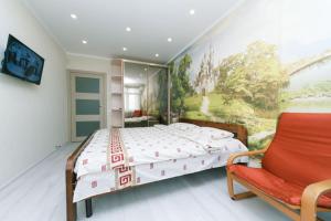 Кровать или кровати в номере Осокорки современные апартаменты люкс с 2-мя спальнями пр Бажана