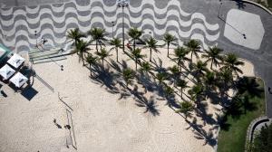 an overhead view of a beach with palm trees at Mengo Palace Hotel in Rio de Janeiro