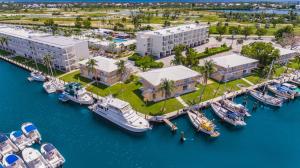 an aerial view of a marina with boats docked at Skipjack Resort & Marina in Marathon