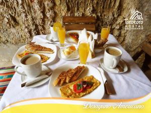 Opciones de desayuno disponibles en Hostal Torotoro
