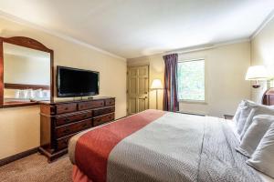 Habitación de hotel con cama y TV en Motel 6-Gatlinburg, TN - Smoky Mountains, en Gatlinburg