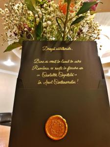 Ein Zertifikat, Auszeichnung, Logo oder anderes Dokument, das in der Unterkunft Hotel Hermes ausgestellt ist