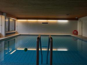 a swimming pool with a ball in the water at Hostel Pielinen in Vuonislahti