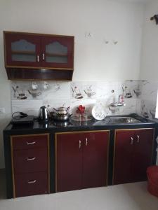 a kitchen with a stove and a sink in it at Casberly Apartment in Varca