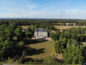 an aerial view of a mansion in a field at Chateau du Gerfaut in Azay-le-Rideau