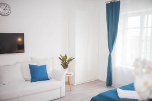 Televízia a/alebo spoločenská miestnosť v ubytovaní Rába Apartman House